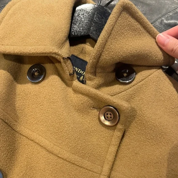 London Fog Wool Vintage Women's Camel Double-Breasted Cape Coat - Picture 7 of 8